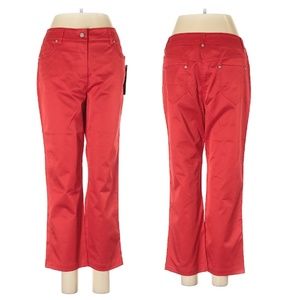 E39 Bright Red Cropped Pants